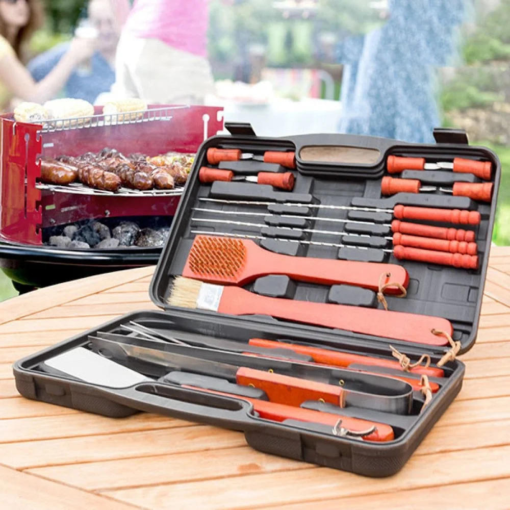 Cadouri Barbati - Set cadou ustensile pentru gratar cu 18 piese - Cadouri Barbati