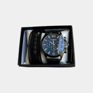Cadouri Barbati - set ceas si bratara barbati negru