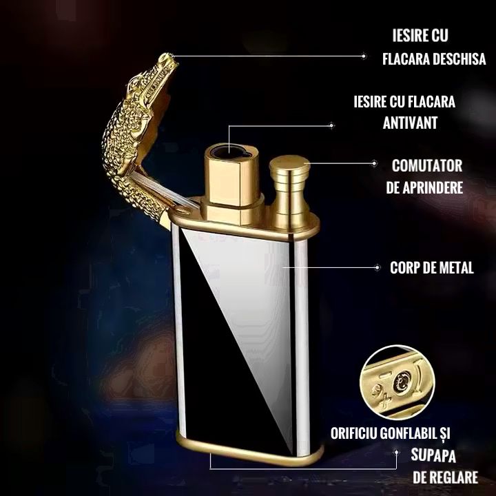 caracteristici bricheta cu gaz cu capac dragon - cadouri barbati