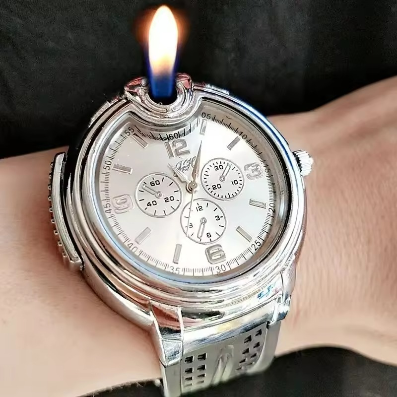 ceas cu bricheta cu gaz cu flacara deschisa - cadouri barbati